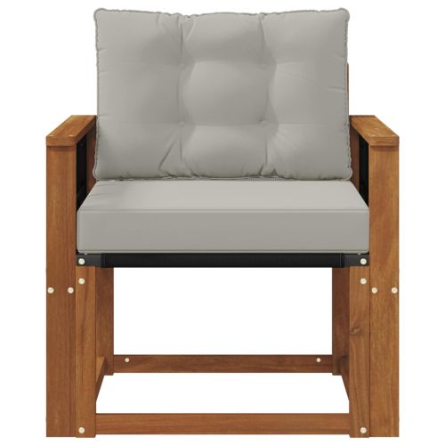 Комплект дивани за открито Солидно акациево дърво и текстилена