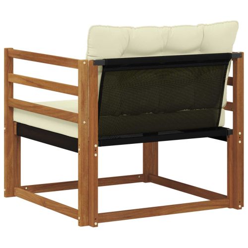 Комплект дивани за открито Солидно акациево дърво и текстилена