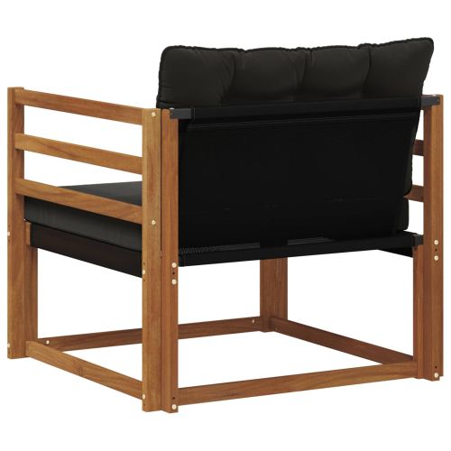 Комплект дивани за открито Солидно акациево дърво и текстилена