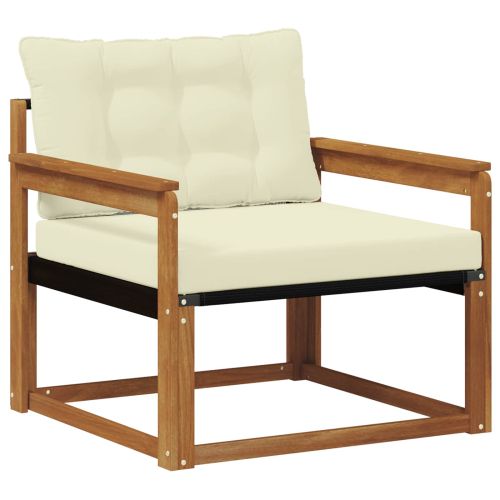 Комплект дивани за открито Солидно акациево дърво и текстилена