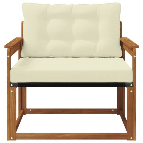 Комплект дивани за открито Солидно акациево дърво и текстилена