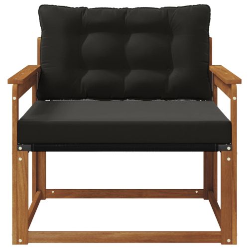 Комплект дивани за открито Солидно акациево дърво и текстилена