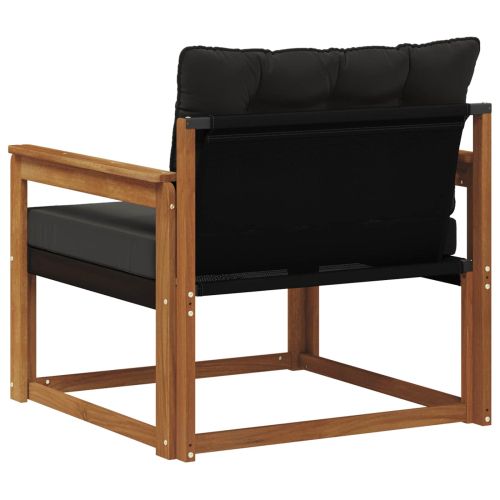 Комплект дивани за открито Солидно акациево дърво и текстилена