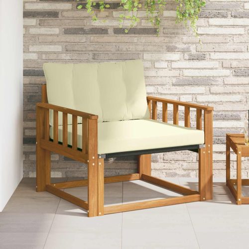 Комплект дивани за открито Солидно акациево дърво и текстилена