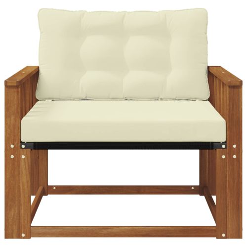 Комплект дивани за открито Солидно акациево дърво и текстилена