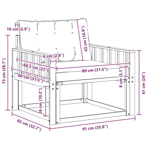 Комплект дивани за открито Солидно акациево дърво и текстилена