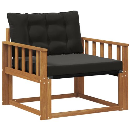 Комплект дивани за открито Солидно акациево дърво и текстилена