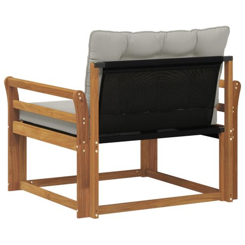 Комплект дивани за открито Солидно акациево дърво и текстилена