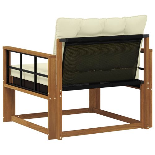 Комплект дивани за открито Солидно акациево дърво и текстилена