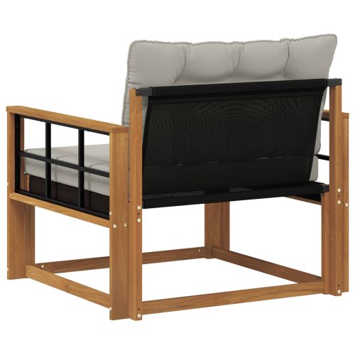 Комплект дивани за открито Солидно акациево дърво и текстилена