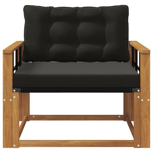 Комплект дивани за открито Солидно акациево дърво и текстилена