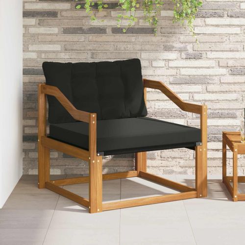 Комплект дивани за открито Солидно акациево дърво и текстилена