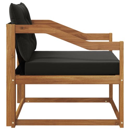 Комплект дивани за открито Солидно акациево дърво и текстилена