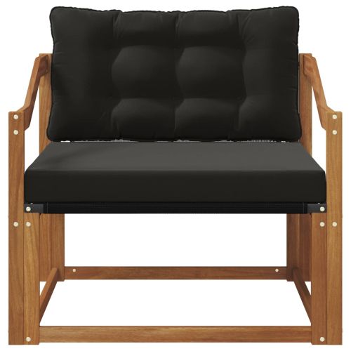 Комплект дивани за открито Солидно акациево дърво и текстилена