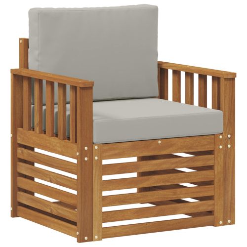 Комплект дивани за открито Солидно акациево дърво и полиестер