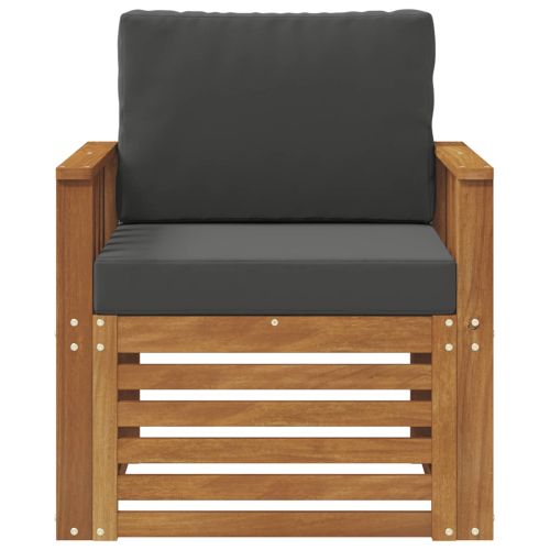 Комплект дивани за открито Солидно акациево дърво и полиестер