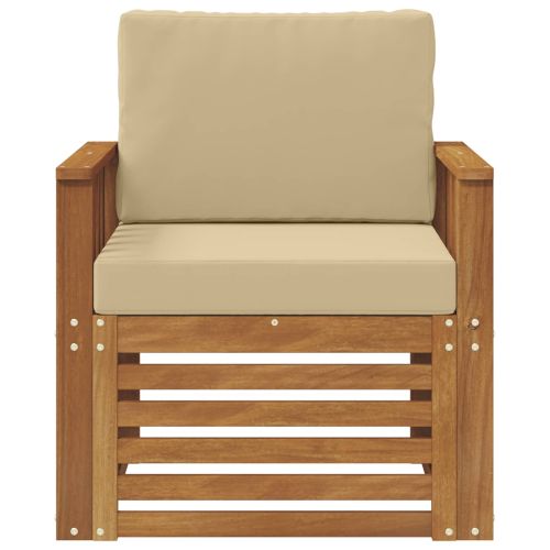 Комплект дивани за открито Солидно акациево дърво и полиестер