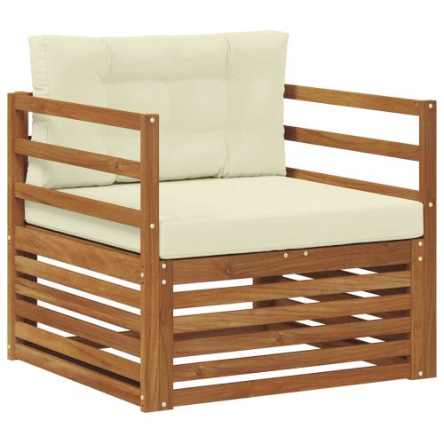 Комплект дивани за открито Солидно акациево дърво и полиестер