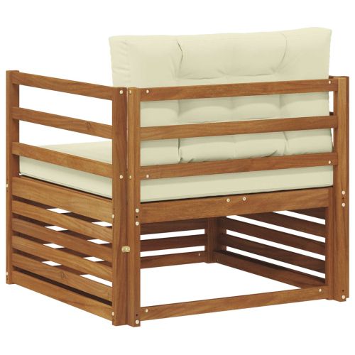 Комплект дивани за открито Солидно акациево дърво и полиестер