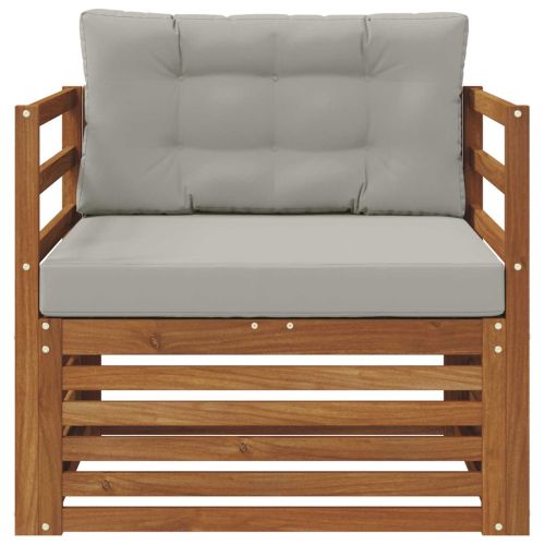 Комплект дивани за открито Солидно акациево дърво и полиестер