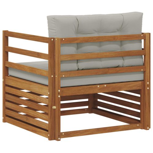 Комплект дивани за открито Солидно акациево дърво и полиестер