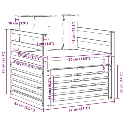 Комплект дивани за открито Солидно акациево дърво и полиестер