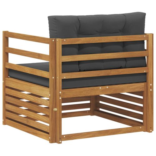 Комплект дивани за открито Солидно акациево дърво и полиестер