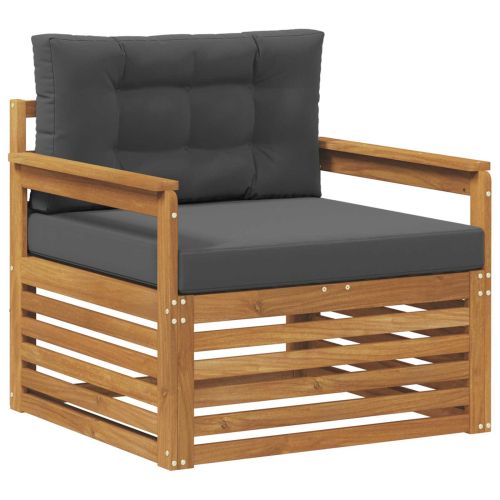 Комплект дивани за открито Солидно акациево дърво и полиестер