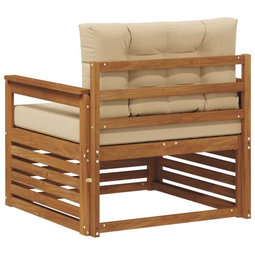 Комплект дивани за открито Солидно акациево дърво и полиестер