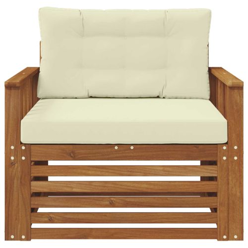 Комплект дивани за открито Солидно акациево дърво и полиестер