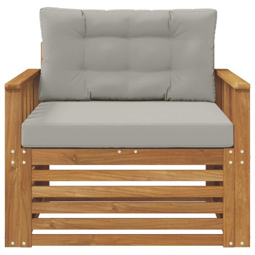 Комплект дивани за открито Солидно акациево дърво и полиестер