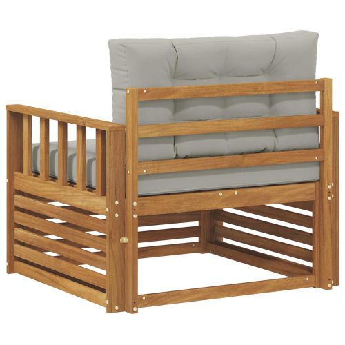 Комплект дивани за открито Солидно акациево дърво и полиестер