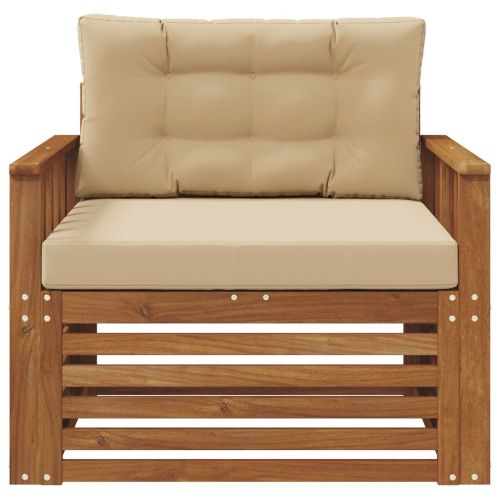 Комплект дивани за открито Солидно акациево дърво и полиестер