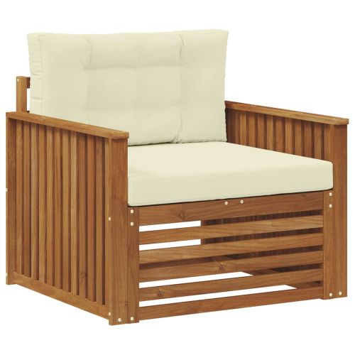 Комплект дивани за открито Солидно акациево дърво и полиестер