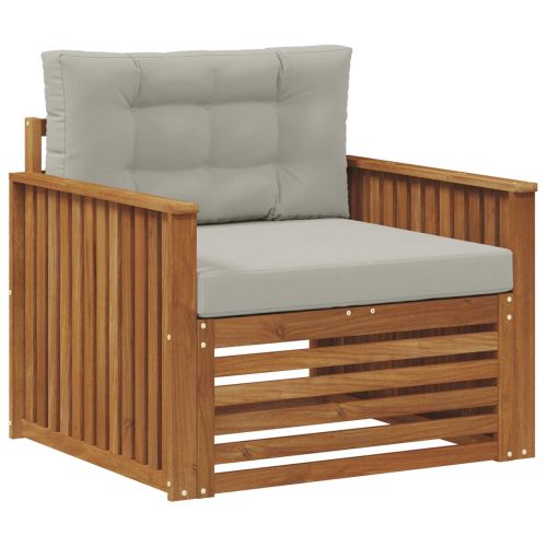 Комплект дивани за открито Солидно акациево дърво и полиестер