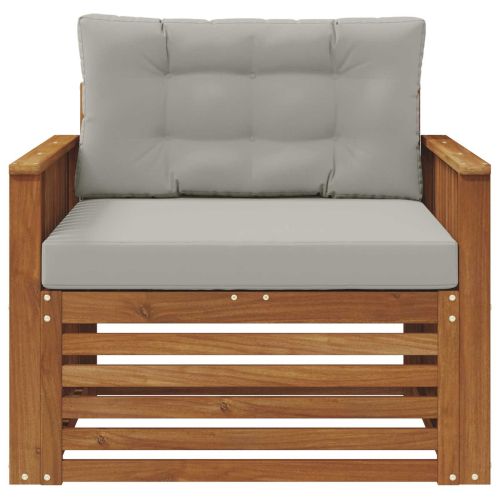 Комплект дивани за открито Солидно акациево дърво и полиестер