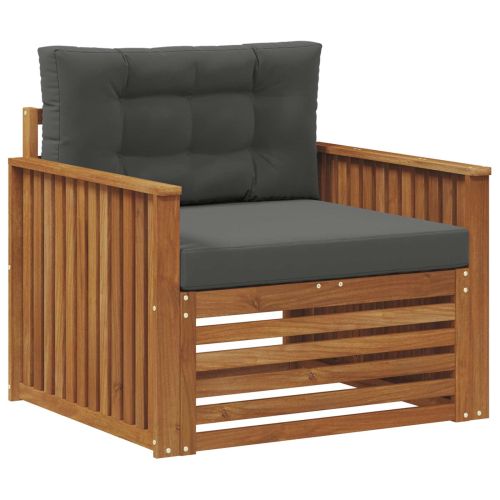 Комплект дивани за открито Солидно акациево дърво и полиестер