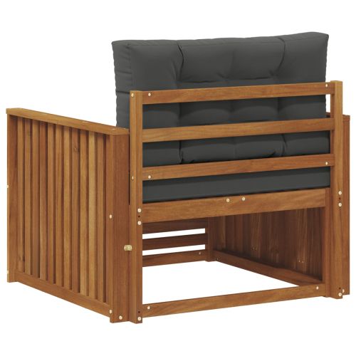 Комплект дивани за открито Солидно акациево дърво и полиестер