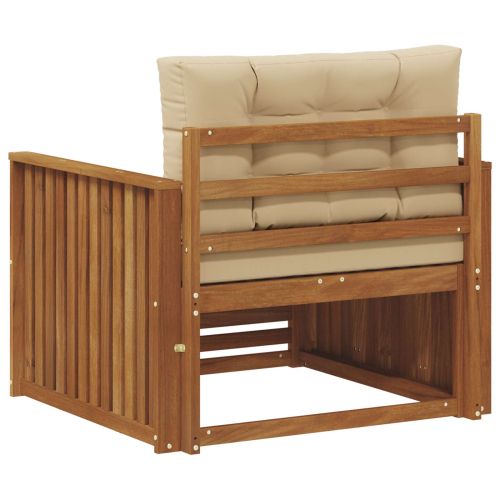 Комплект дивани за открито Солидно акациево дърво и полиестер