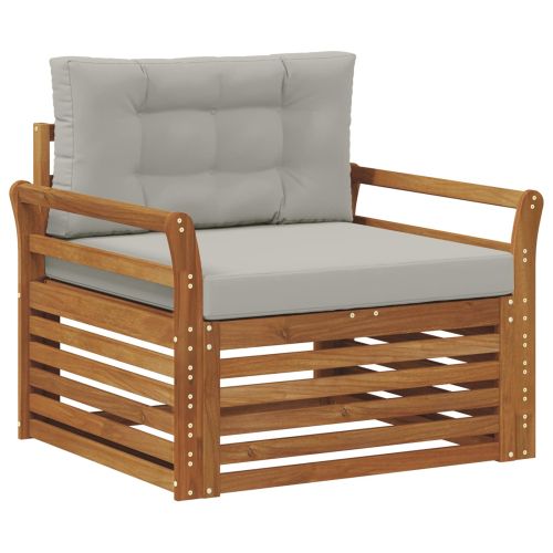 Комплект дивани за открито Солидно акациево дърво и полиестер