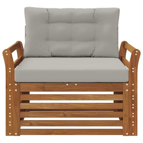 Комплект дивани за открито Солидно акациево дърво и полиестер