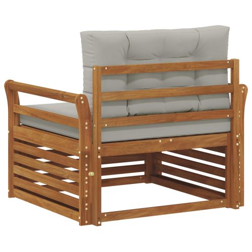 Комплект дивани за открито Солидно акациево дърво и полиестер