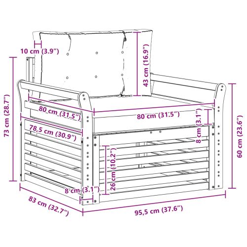 Комплект дивани за открито Солидно акациево дърво и полиестер