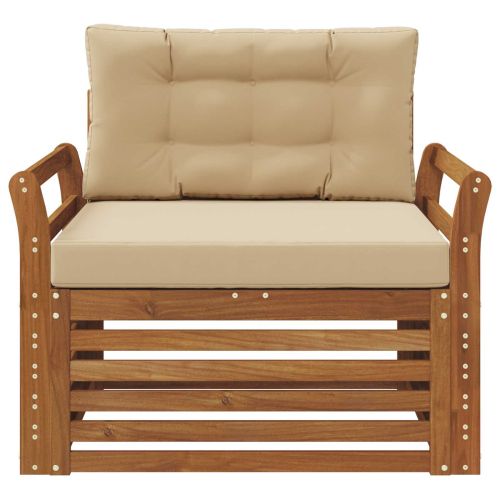 Комплект дивани за открито Солидно акациево дърво и полиестер