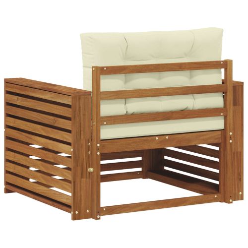 Комплект дивани за открито Солидно акациево дърво и полиестер