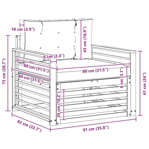 Комплект дивани за открито Солидно акациево дърво и полиестер