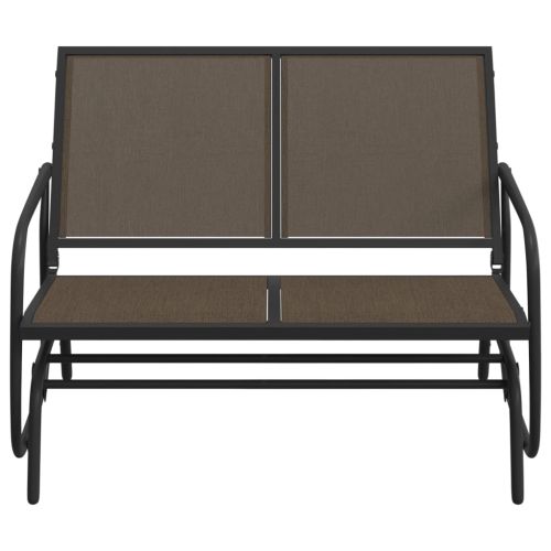 Градинска пейка кафява 120,5x76x86,5 см текстилен и стомана
