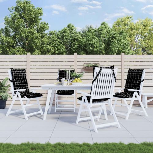 Възглавници за стол с облегалка 4 бр черно каре Оксфорд плат