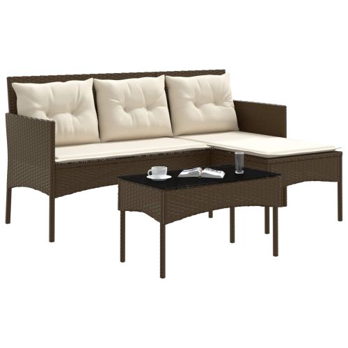 Градински Софа Комплект с възглавница 2 pcs полиратан