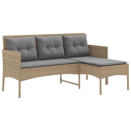 Градински Софа Комплект с възглавница 2 pcs полиратан